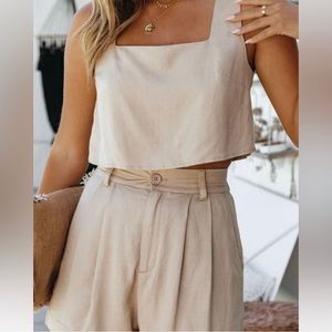 NWT Vici linen crop, XS
